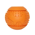 OEM Durable Rubber Pet Toy Interactive Tooth Chew Snack Dispenser Dog Toy Treat Ball