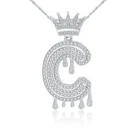 High Quality Custom Inital Name Hiphop Necklace Monogram Letter Pendant Jewelry Hip Hop Alphabet Pendant For Mens