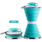 Food Grade Sport Collapsible Rubber Silicone Squeeze Travel Water Bottle factory