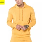 Wholesale Stylish fitness printed 100%cotton slim fit blank custom hoodies for men