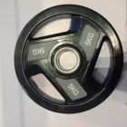 Commercial use three holes rubber coated weight plate for sale