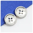 Custom wholesale natural MOP shell material sewing black pearl shell button for shirt
