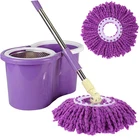 Wholesale replacement 360 Rotating head easy microfiber spinning floor clean mop