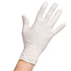 Milk White Non Sterile Disposable Medical Latex Examination Gloves / Nitrile Glove Supplier