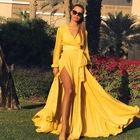 2020 new summer spring deep v-neck bohemian style button beach long elegant dress