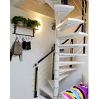 ISO Approved New Design Indoor Solid Wood Tread Spiral Staircase