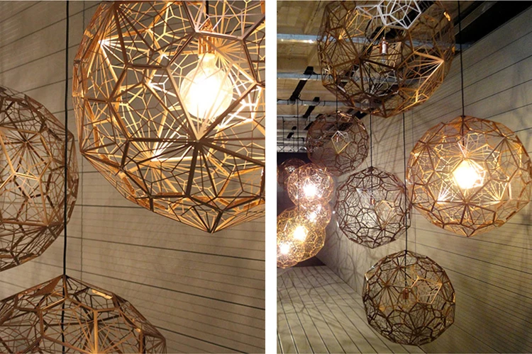 Modern Etch Web Stainless Steel Lampshade pendant light led Kitchen Home Decor Industrial Linghting pendant lamp