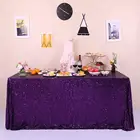 Home Decorators Luxury Deep purple 3MM sequin tablecloth Fabric For Home liveroom