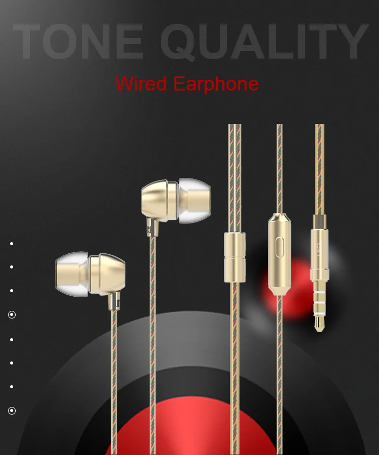 Hot Sale HM7 Mobile Metal Wired Earphones Headphones for Music - ANKUX.COM