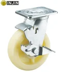high quality heavy duty polypropylene caster wheel with metal side brake industrial castor wheels
