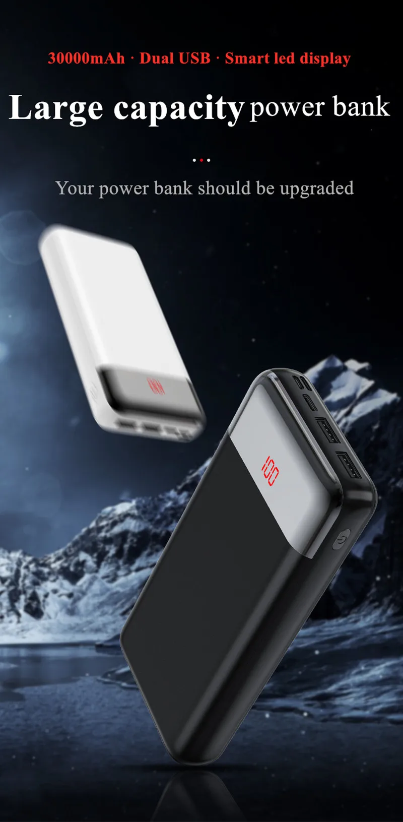 ome Hot selling electronics products portable power banks dual USB output super high capacity 30000mAh power bank for laptop - ANKUX.COM