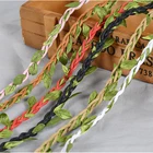 Red ants Green leaves hemp rope Forest series Fresh decoration Accessories Gifts Banquets DIY decoration photo wall vase