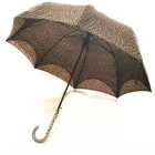 New vintage double mesh lace leopard-print automatic sun umbrella custom