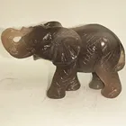 China Gemstone Carving High Quality Natural Hand Carved Agate Geode Elephant Polished Crystal for a Home Decoration