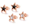 Rainbow Colorful moon star Graceful and gentle hollow out stainless steel earring stud jewelry women party ear accessory