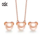 Bridal Necklace 925 Silver Pearl Cute Bear 2020 Jewelry Set For Women