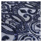 Luxury Stretch Sequins Tulle Elegant Royel Blue French Sequin Lace Fabric Embroidery