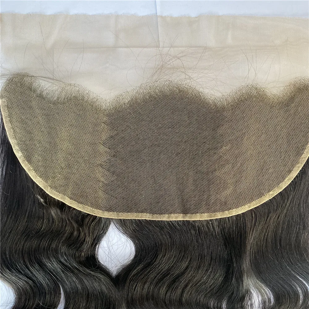 Raw brazilian ear to ear full cuticle aligned virgin hair silk base 13*6 transparent lace frontal