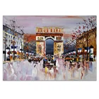 Acrylic Art Export Famous Place Paris Acrylic Painting Landscape Architecture Modern Art On Canvas