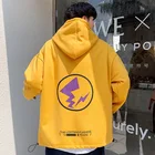 men fashion streetwear sweatshirts hoodies oversized black printing hoodies 100% cotton