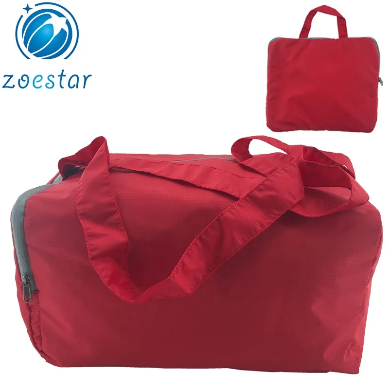 Nylon Ripstop Folding Sport Gymnastics Tote Handbag Foldaway Travel Duffel Weekender Bag