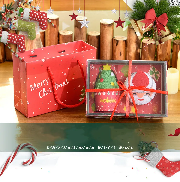 creative christmas tea towel 30*30cm color box kitchen towel