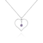 Jewelry Wholesale Personlize Women Jewelry Stainless Steel Crystal Heart Birthstone Necklace