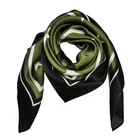 Green Scarf Silk Scarves For Ladies Green Design With Stars Printed Hair Scarf 60x60CM