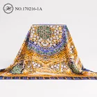 Silk High Quality Italy Graphic Digital Printed Custom Stain Silk Scarves with Beads