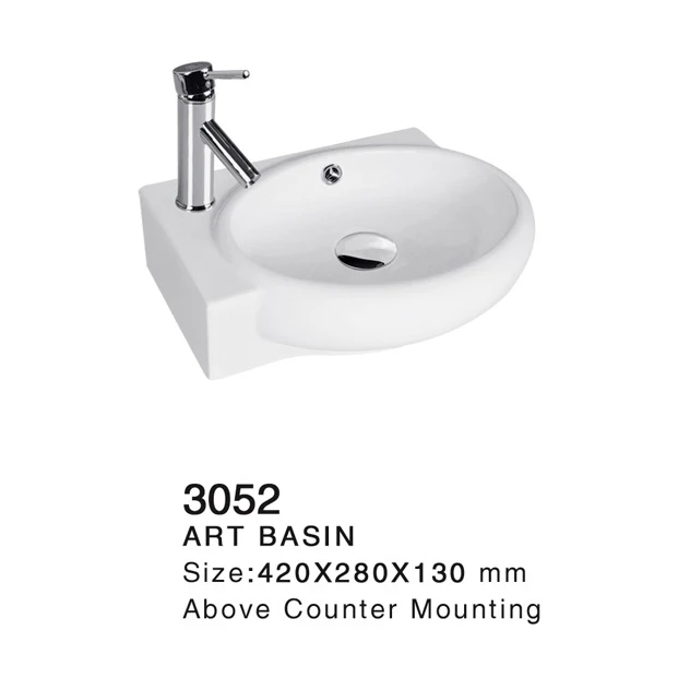 TARPUL Modern White Ceramic Washbasin Small Corner Wall-Mounted Bathroom Sink for Hotels Counter Installation manufacture