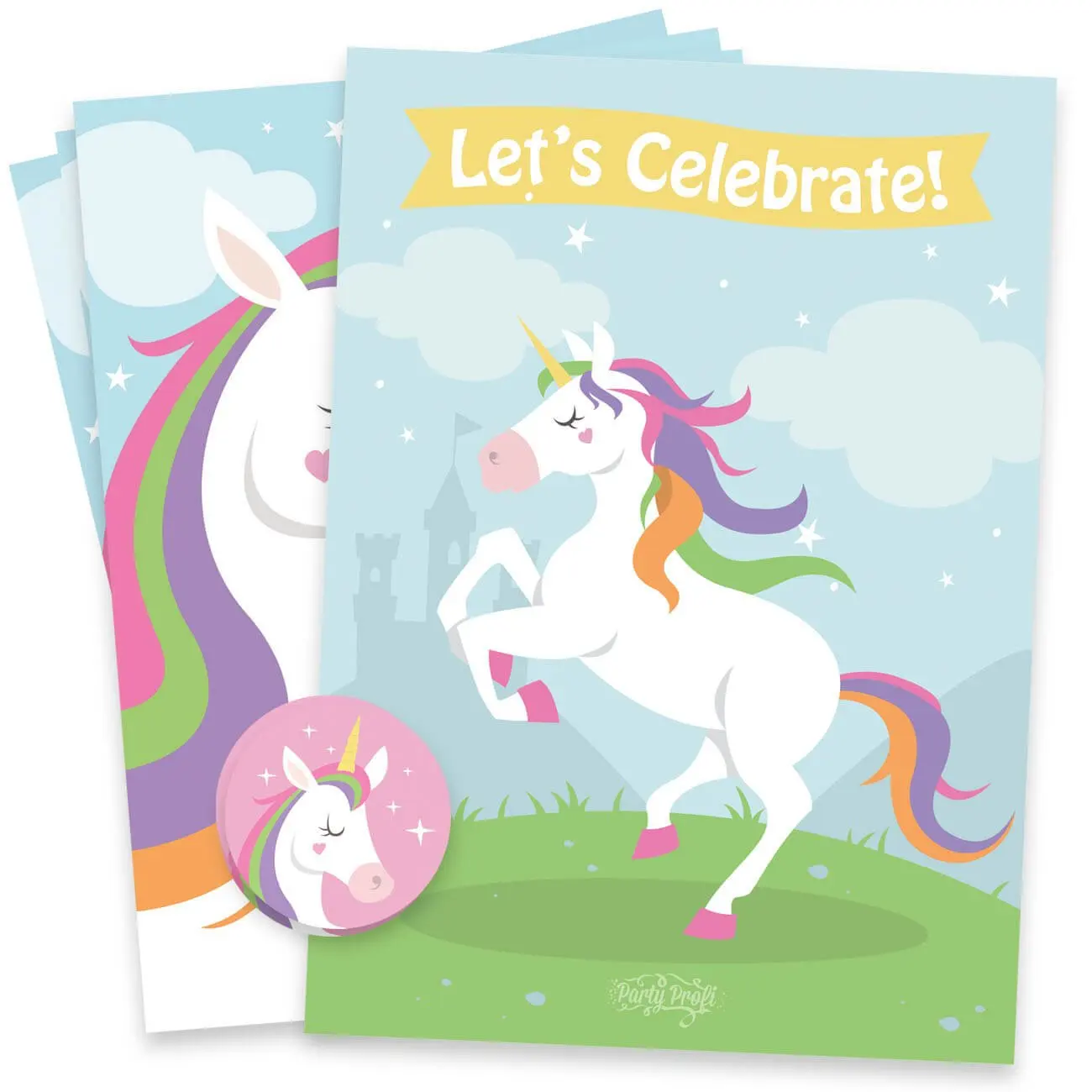 unicorn party supplies invitations with envelopes