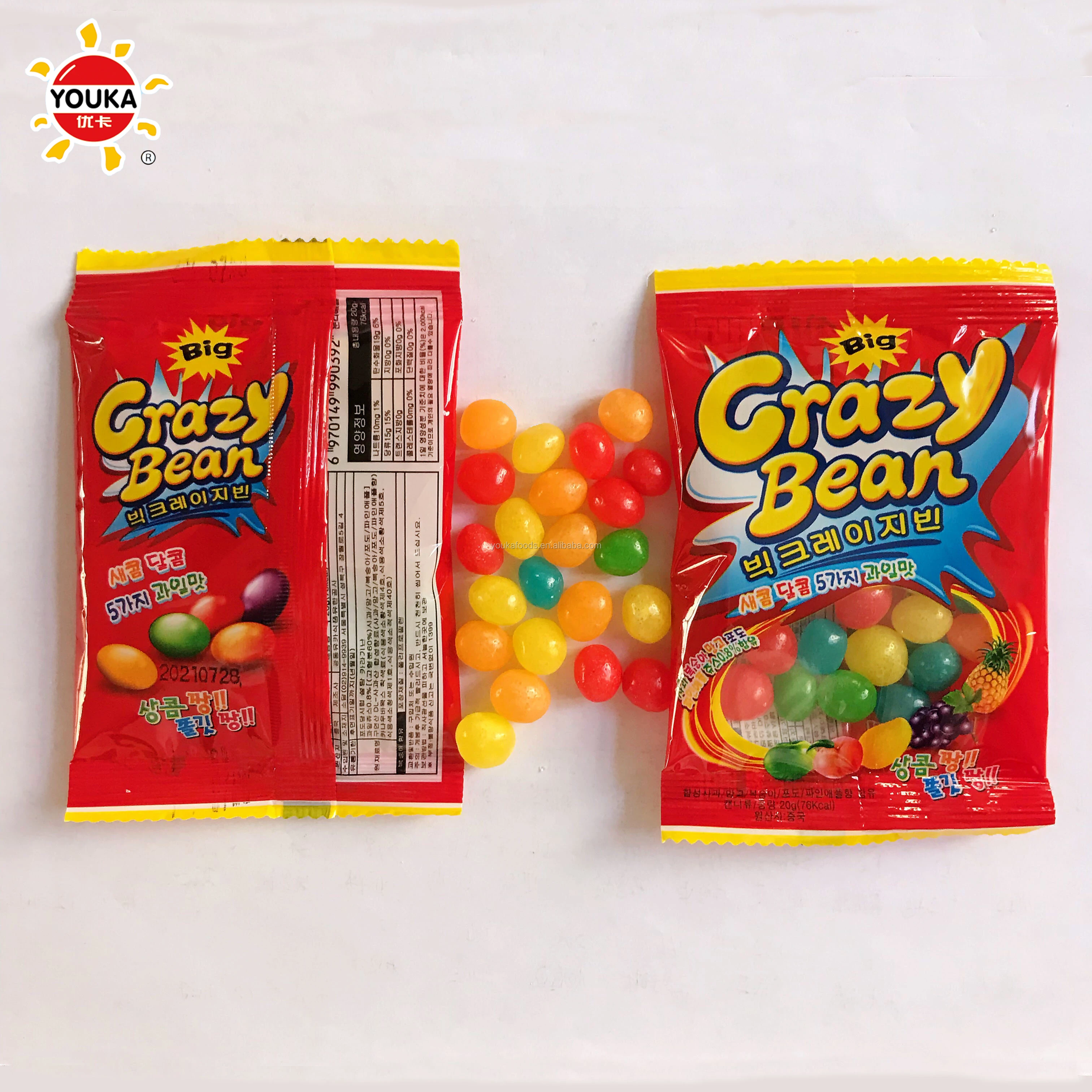 mix fruit flavours jelly bean sweet gummy crazy bean candy