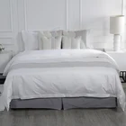 Queen Size Bedding Set 300T 100% Cotton White Hotel Bed Sheet