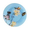 Blue 6inch luxury glass dinnerware plate sets