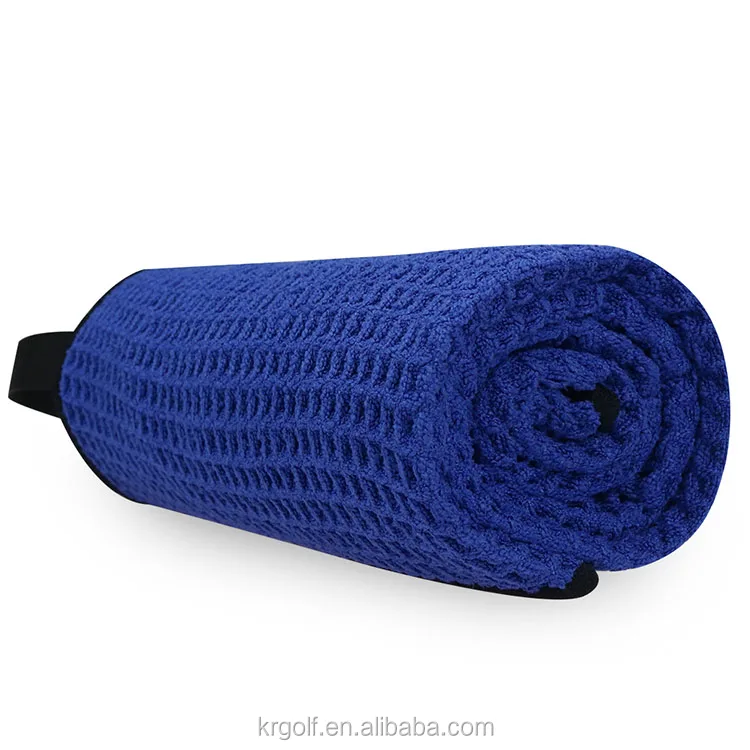 custom 28*16 inch quick dry royal blue waffle microfiber golf