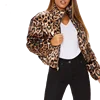Fashion Leopard Print Qulitied Satin Women Puffer Jacket Cotton Padded Outwear Bomber Coat