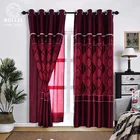 Curtain Curtains Fancy Joint Jacquard Curtain With Crepe And Perfect Satin For Living And Dining Room Decoration