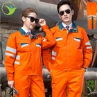 Factory custom orange industrial uniform cotton 100% mechanical engineering workwear mechanic work uniform