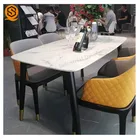 Luxury dining table artificial stone restaurant table top table set for restaurant use
