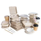 Easy Green Wholesale Custom Lunch Bagasse Biodegradable Food Packaging Container Bento Paper Box