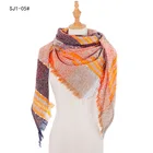 Triangle Scarf Scarf 2020 Fashion Warm Triangle Scarf Fringed Small Fringe Diverse Plaid Women