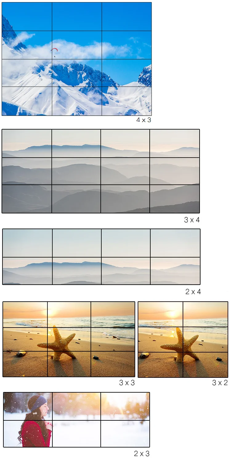 4x3 3x4 3x3 2x3 3x2