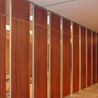 Movable wall wood folding partition wall operable door for office conference hall