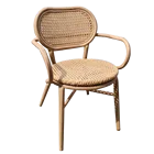 Chair Traditional French Antique Finish Bistro Rattan Side Chair For Garden Use
