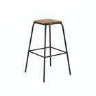 stacking paddington stool chair wooden seat and metal leg for bar restaurant dining room