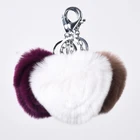 Rabbit Fur Rabbit Fur Ball Fashion Girls Rabbit Fur Balls / Heart Fur Keychain / Rex Rabbit Fur Keychain