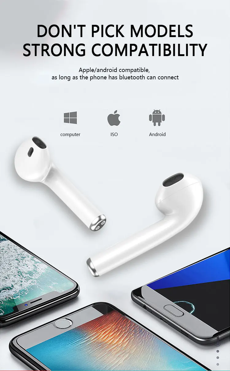 2020 newest BT wireless earphones 5.0 TWS i18 BT headphones for iphone huawei and android Bluetooth earphones In-ear - ANKUX.COM