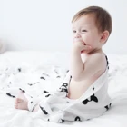 70%bamboo+30%cotton pre washing 2 layers printed baby muslin blanket gauze swaddle