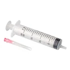 Transparent disposable sterilized injection medical syringe with needle