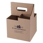 Box 4 Custom-printed Recycled Paper Packaging Box For 4 Bottle Wine Foldable Corrugated Wine Box